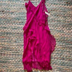 Fuchsia Ruffle Slip Dress - Women